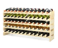 Pozostałe akcesoria barmańskie - Stojak na wina Regał na wino drewniany modułowy RW10 12x05 Naturalny Surowy Drewno sosnowe ilość butelek 12 RW10_12X05_NNK1 / Wamar-Sosenka - miniaturka - grafika 1