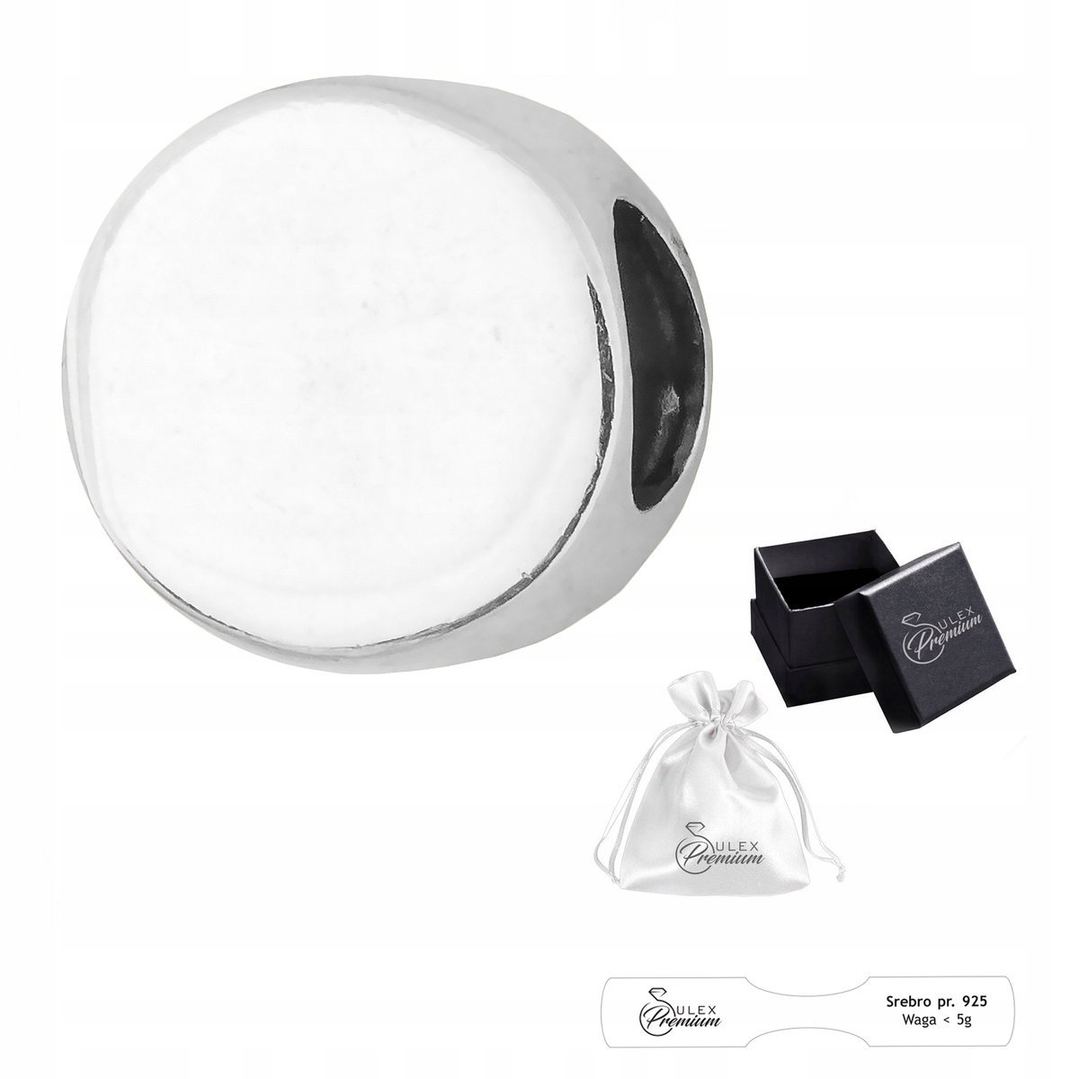 Charms srebro pr. 925 Element do Bransolet Modułowych Pastylka Polerowana