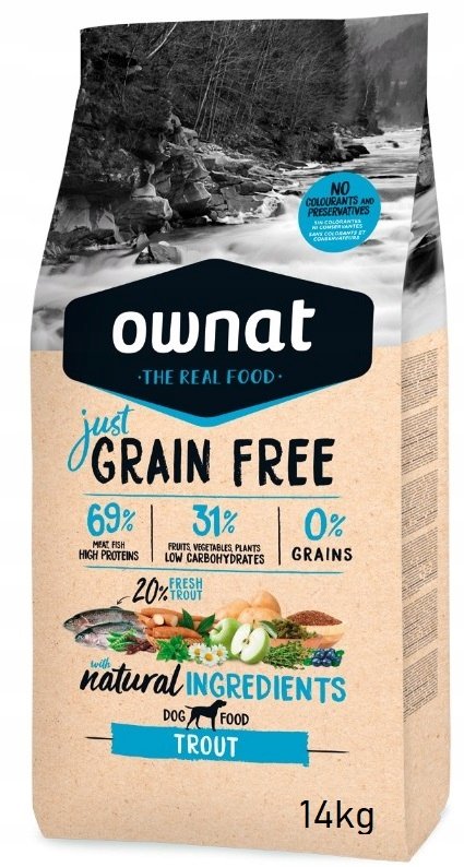 Grain Free JUST Adult Trout dla psów 14kg