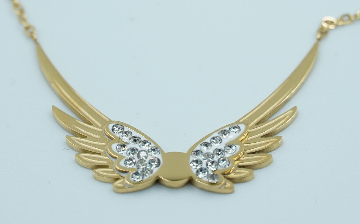 Naszyjnik skrzydła anioła stal nierdzewna, urodziny prezent