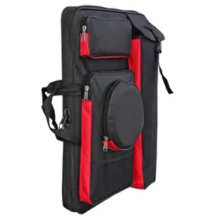 Etui na portfolio artystyczne A4, plecak artystyczny, duża torba Oxford Cloth Tote Carrier Sketch Board do szkicownika na zewnątrz Czarny czerwony - Torebki damskie - miniaturka - grafika 1