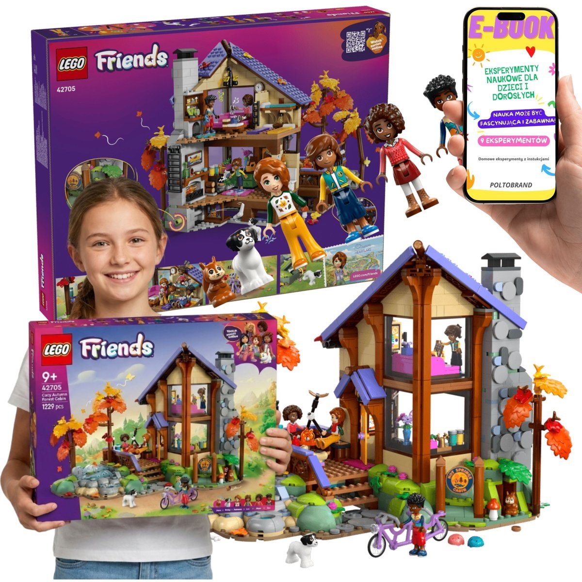 LEGO Friends Jesienna Leśna Chatka Domek W Lesie 1229 Elementów (42705) + E-BOOK
