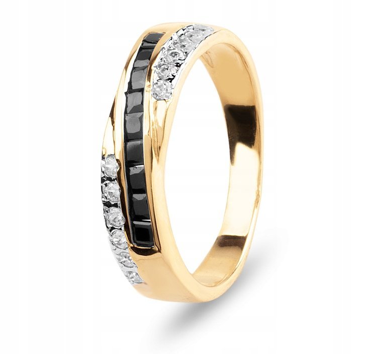 PIĘKNY ZŁOTY PIERŚCIONEK CYRKONIE 585 R:12