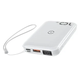 Baseus Mini S power bank 10000mAh 18W bezprzewodowa ładowarka Qi 10W USB / USB Typ C PowerDelivery QC3.0 biały (PPXFF10W-02) - Ładowarki do telefonów - miniaturka - grafika 7