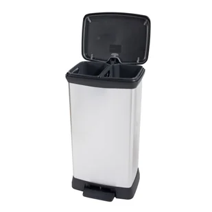 Curver Podwójny kosz na śmieci Deco z pedałem, 23L+23L, srebrny  Lumarko! - Kosze na śmieci - miniaturka - grafika 5