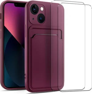 zestaw ochronny 2 w 1 dla Apple iPhone 14 Pro składa się z 2x szklanej osłony ekranu 9H i 1x silikonowego etui - osłona w kolorze fioletowym - Etui i futerały do telefonów - miniaturka - grafika 1