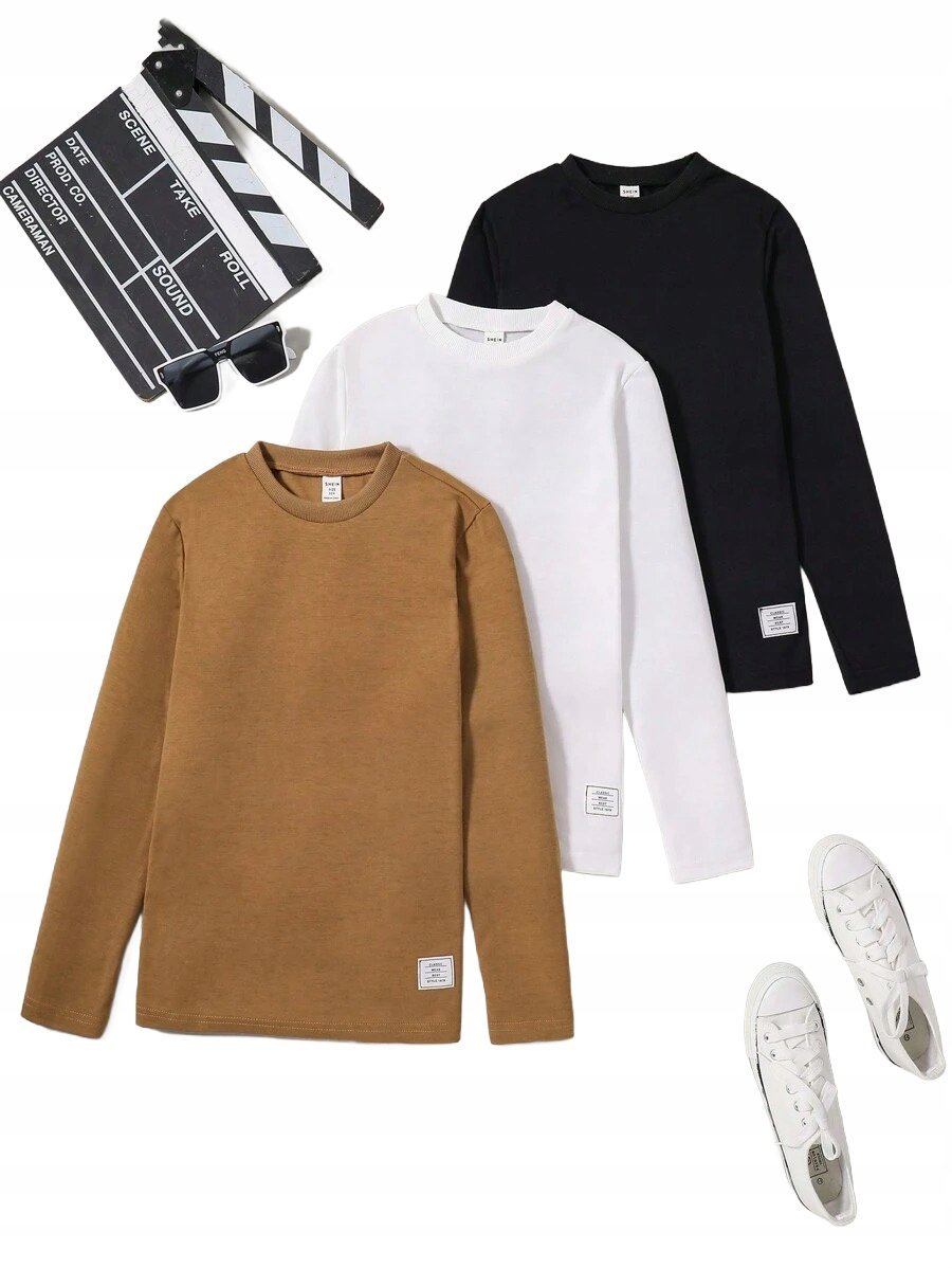 SHEIN 2PAK BLUZKA DZIECIĘCA DŁUGI RĘKAW GŁADKA CASUAL 140-146CM 11LA