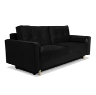 Sofy i kanapy - Sofa STELLA w kolorze czarnym z funkcją spania i pojemnikiem na pościel - miniaturka - grafika 1
