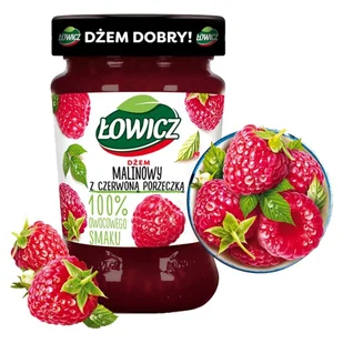 Łowicz Dżem malinowy z czerwoną porzeczką o obniżonej zawartości cukrów 280 g - Dżem - miniaturka - grafika 1