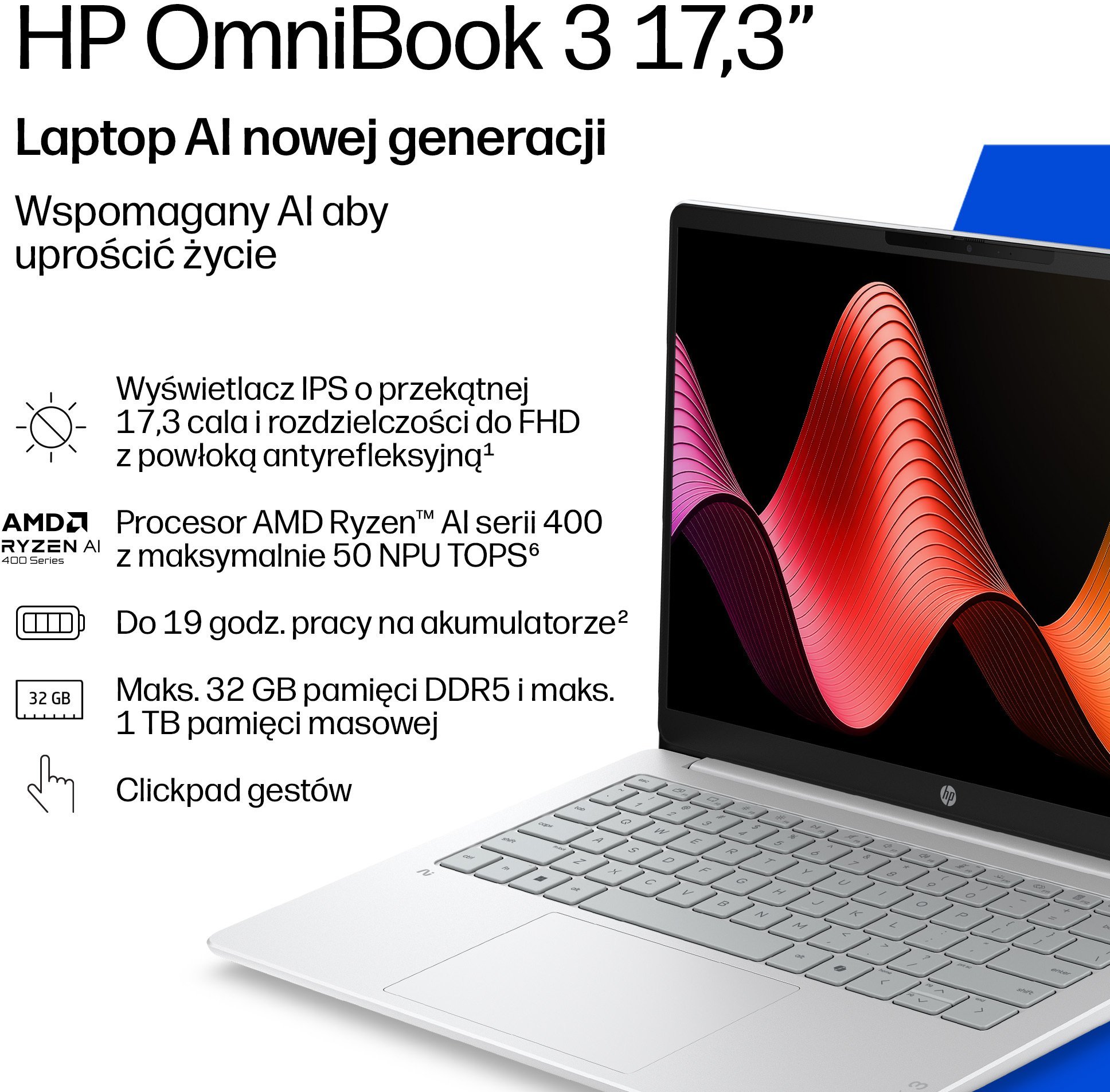 HP OmniBook 3 - Ryzen AI 7 445 17,3