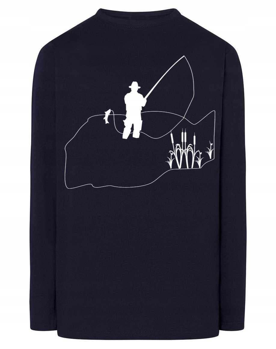 Longsleeve męski nadruk WĘDKARZ WĘDKOWANIE r.XS