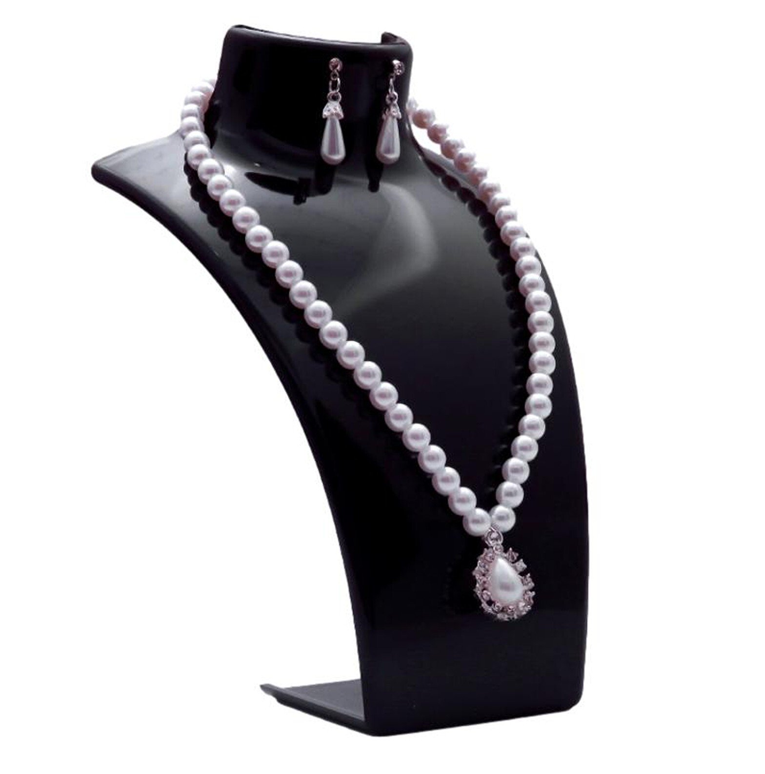 Stojak na biżuterię, stojak na naszyjnik, plastikowy stojak na biżuterię, stojak na kolczyki, stojak na biżuterię, stojak na naszyjnik dla sklepów jubilerskich, stojak na kolczyki i naszyjniki 1xszt. czarny