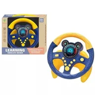 Zabawki interaktywne dla dzieci - Elektryczna kierownica edukacyjna - niebiesko-żółta - miniaturka - grafika 1