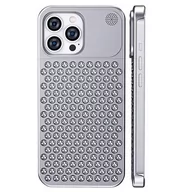 Etui i futerały do telefonów - Aromatherapy 3D Metal CNC Cooling Case aluminium etui obudowa chłodząca iPhone 15 Pro (Silver) - miniaturka - grafika 1