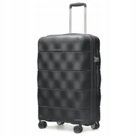 Walizki - PUCCINI Walizka Średnia Podróżna Lekka Polipropylenowa Czarna PP026B-8 - miniaturka - grafika 1