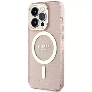 Guess GUHMP14XHCMCGP do Apple iPhone 14 Pro Max 6,7" różowy/pink hardcase Glitter Gold MagSafe - Etui i futerały do telefonów - miniaturka - grafika 2
