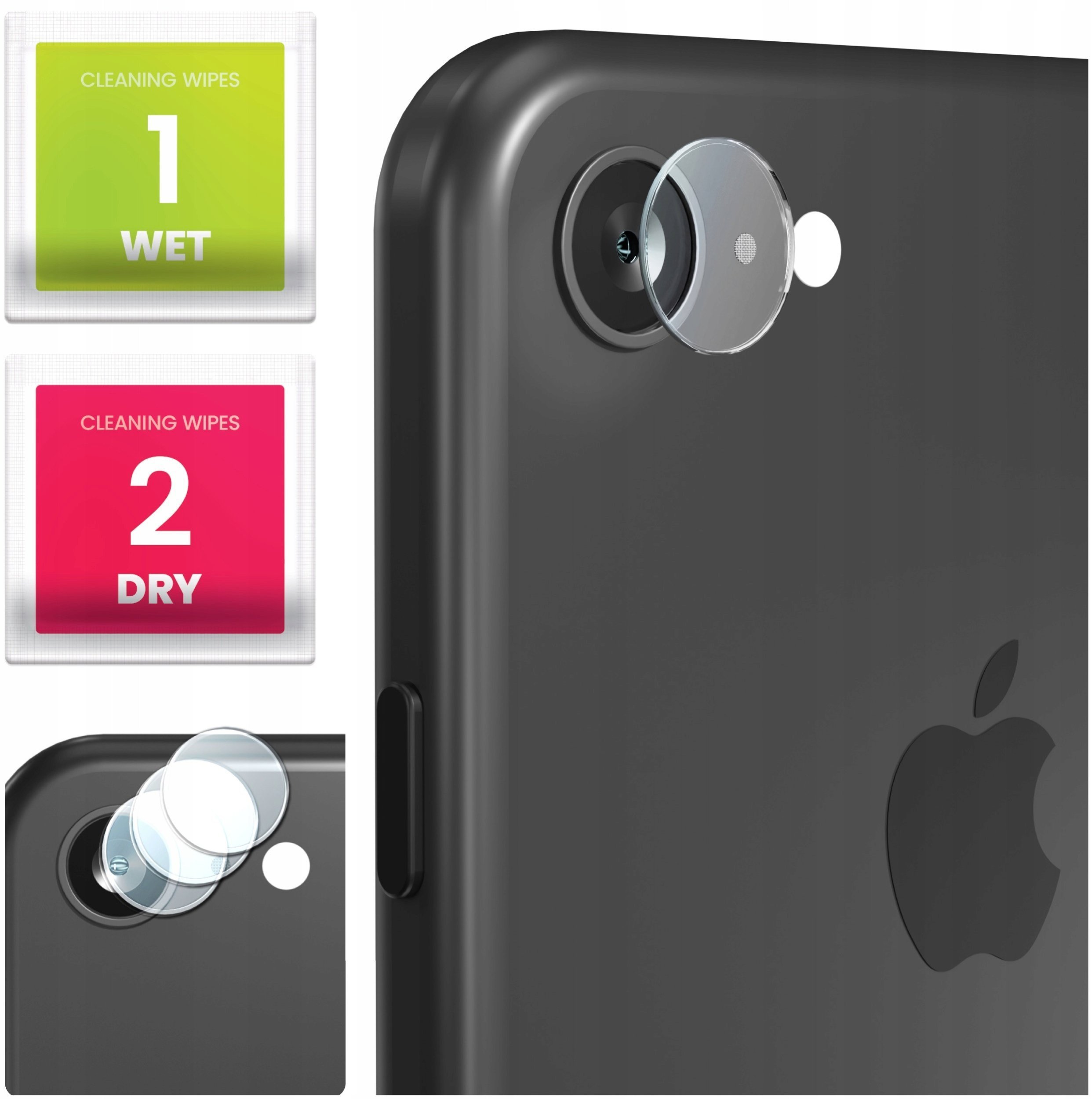 3-PAK Szkło Na Aparat Do iPhone 7 / 8 / SE 2020 Hartowane, Na Obiektyw