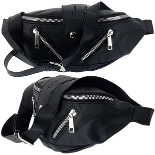 DAMSKA SASZETKA NERKA TOREBKA CROSSBODY BAG NA RAMIĘ CZARNA - Nerki - miniaturka - grafika 1