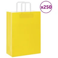 Zestawy upominkowe - vidaXL Torby papierowe 250 szt. z uchwytami żółte 26x12x35 cm - miniaturka - grafika 1