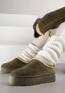 Śniegowce damskie - Zielone Śniegowce na Grubej Podeszwie z Ozdobnym Haftem Zivirae - miniaturka - grafika 1