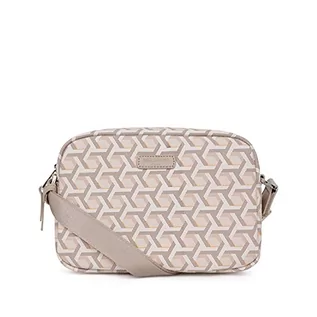 Torby męskie - Hexagona Damski Paris-Trotteur-Pour Collection Signature-Nude-en Toile enduiteSac Femme Petit Sac à Main bandoulière, beżowy, L: 24 x wys.: 17 x P : 6 cm - grafika 1