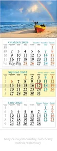 Kalendarz ścienny trójdzielny 2025 Bałtyk - Kalendarze - miniaturka - grafika 1