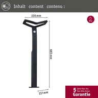 Lampy ogrodowe - Paulmann Inteligentny słupek oświetleniowy Alara, RGBW antracyt IP44 - miniaturka - grafika 1