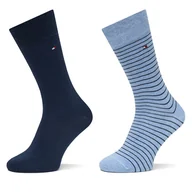 Skarpetki męskie - Zestaw 2 par wysokich skarpet męskich Tommy Hilfiger 100001496 Niebieski - miniaturka - grafika 1
