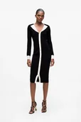 Sukienki - Karl Lagerfeld sukienka kolor czarny midi dopasowana A4W13025 - miniaturka - grafika 1