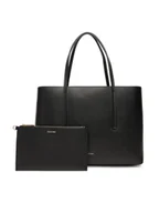 Torebki damskie - Calvin Klein Torebka Foil Logo Small Tote LV04F3275G Czarny - miniaturka - grafika 1