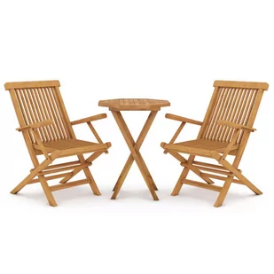 Drewniany zestaw dwóch krzeseł i stolika do ogrodu - Zonex - Meble ogrodowe - miniaturka - grafika 1