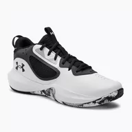 Buty sportowe męskie - Buty do koszykówki męskie Under Armour Lockdown 6 white/jet gray/black - miniaturka - grafika 1