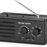 Radia - Przenośne radio AM/FM, wbudowany głośnik, gniazdo słuchawkowe, obsługuje zasilanie przez USB, kolor czarny - miniaturka - grafika 1