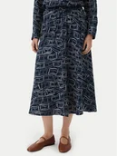 Spódnice - Tommy Hilfiger Spódnica midi WW0WW50753 Granatowy Regular Fit - miniaturka - grafika 1