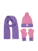 Rękawiczki dla dzieci - Roxy Zestaw czapka, szalik i rękawiczki RX-KF-001-AW24 Fioletowy - miniaturka - grafika 1