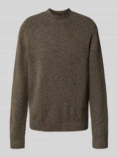 Sweter z dzianiny z prążkowanymi wykończeniami - Swetry męskie Sweter z dzianiny z prążkowanymi wykończeniami - Swetry męskie - miniaturka - grafika 1