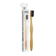 Szczoteczki do zębów - Nordics Bamboo Toothbrush bambusowa szczoteczka do zębów Charcoal - miniaturka - grafika 1