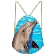 Torebki damskie - Jeek Torba ze sznurkiem Plecak Dolphin Animal Kids Party Torba na prezenty Sports Team Gym Bag - miniaturka - grafika 1