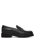 Półbuty damskie - Tommy Hilfiger Loafersy Elettra Penny Leather FW0FW09360 Czarny - miniaturka - grafika 1