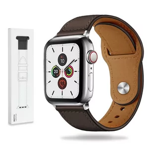 Skórzany pasek Apple Watch ( 38 / 40 / 41 MM ) ciemny brąz - Akcesoria do smartwatchy - miniaturka - grafika 1