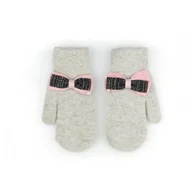Rękawiczki - RĘKAWICZKI CUTE KOKARDKI SZARE REK133 - miniaturka - grafika 1