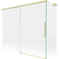 Parawany nawannowe - Mexen Rox L parawan nawannowy 2-skrzydłowy rozsuwany 180 + 90 x 150 cm, transparent, złoty szczotkowany - 8C9L-180-090-55-00 - miniaturka - grafika 1