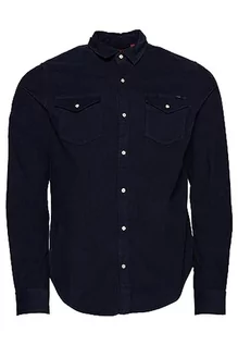 Bluzy męskie - Superdry Vintage Cord Western Shirt Bluza męska, Eclipse Navy, L - grafika 1