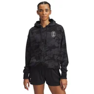 Bluzy damskie - Damska bluza dresowa rozpinana z kapturem Under Armour Project Rock Terry Full Zip - czarna - UNDER ARMOUR - miniaturka - grafika 1