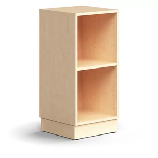 Regał QBUS, 1 półka, cokół, 868x400x400 mm, brzoza - Regały biurowe - miniaturka - grafika 1