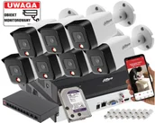 Zestawy do monitoringu - System monitoringu 7 kamer IP Dahua IPC-HFW1639TC-A-IL-0280B-S6 6MPx Podwójny oświetlacz - miniaturka - grafika 1