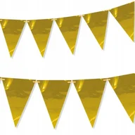 Balony i akcesoria - Chorągiewki Flagi Baner Złoty Metaliczny - miniaturka - grafika 1