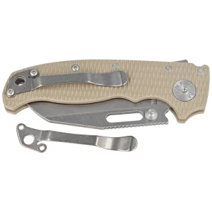 Nóż składany Demko AD20.5 Shark Foot Coyote Tan G10, Stonewashed CPM S35VN by Andrew Demko (205-S35-SFCT) - Noże - miniaturka - grafika 7