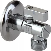 Zawory i kraniki - Hydroland ZAWÓR KĄT.KUL.1/2"-3/4" Z FILTREM I ROZETĄ H. // ZK.1/2-3/4.I.F.R - miniaturka - grafika 1