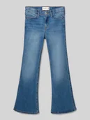 Spodnie i spodenki dla dziewczynek - Jeansy z wysokim stanem o rozkloszowanym kroju z wpuszczanymi kieszeniami - miniaturka - grafika 1